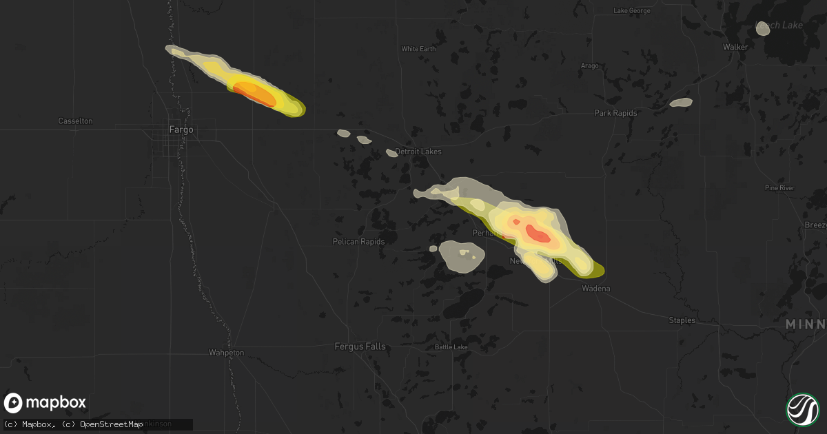 Hail map in Vergas, MN on August 17, 2026