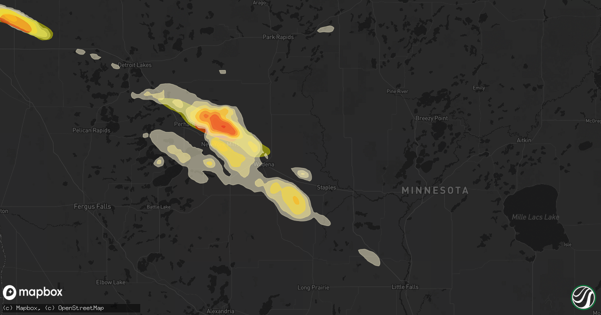 Hail map in Verndale, MN on August 17, 2026