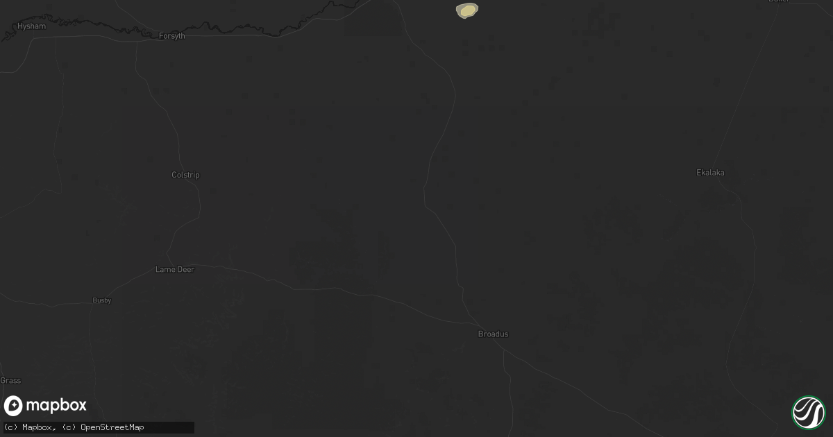 Hail map in Volborg, MT on August 17, 2026