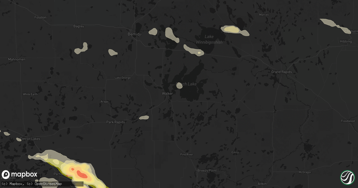 Hail map in Walker, MN on August 17, 2026