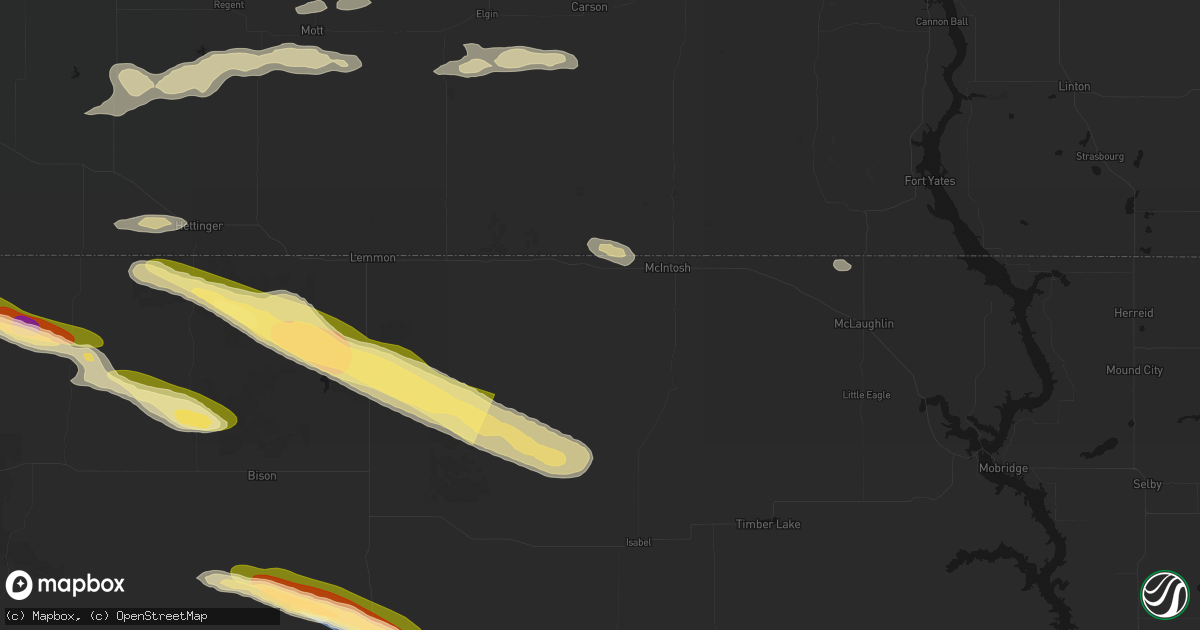 Hail map in Watauga, SD on August 17, 2026