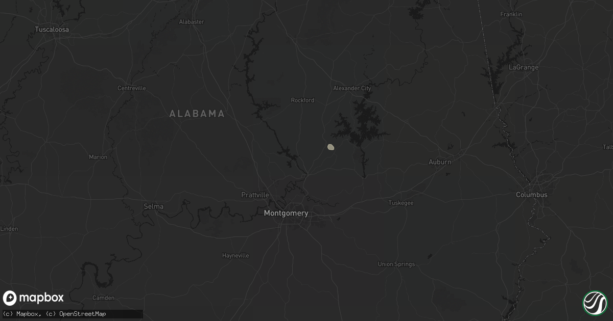 Hail map in Wetumpka, AL on August 17, 2026
