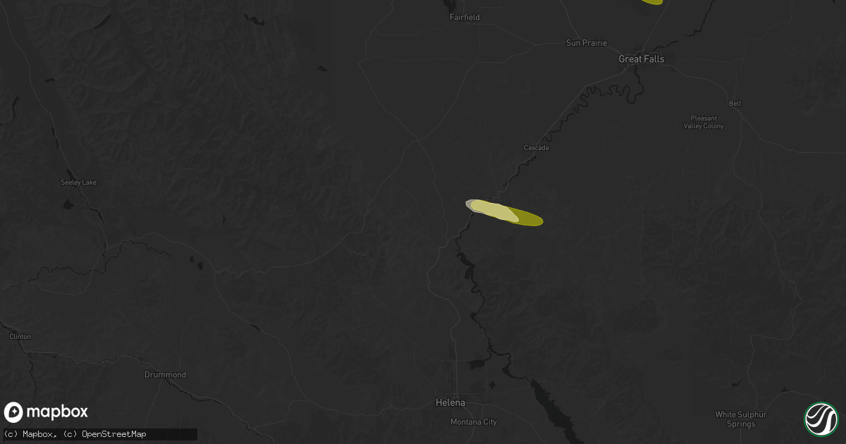 Hail map in Wolf Creek, MT on August 17, 2026
