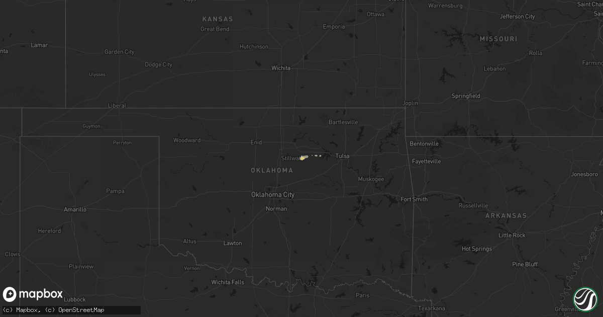 Hail map on August 17, 2026