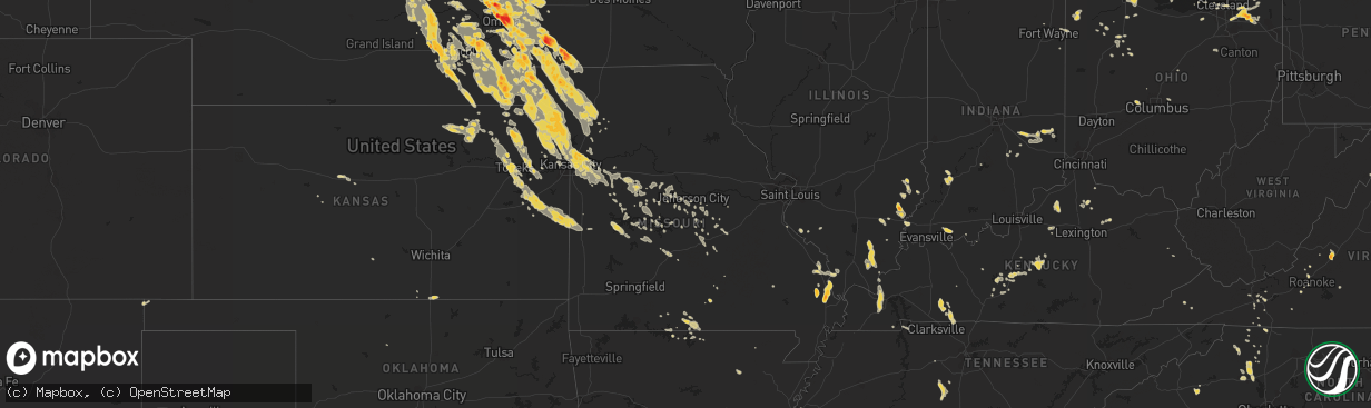 Hail map on August 18, 2011