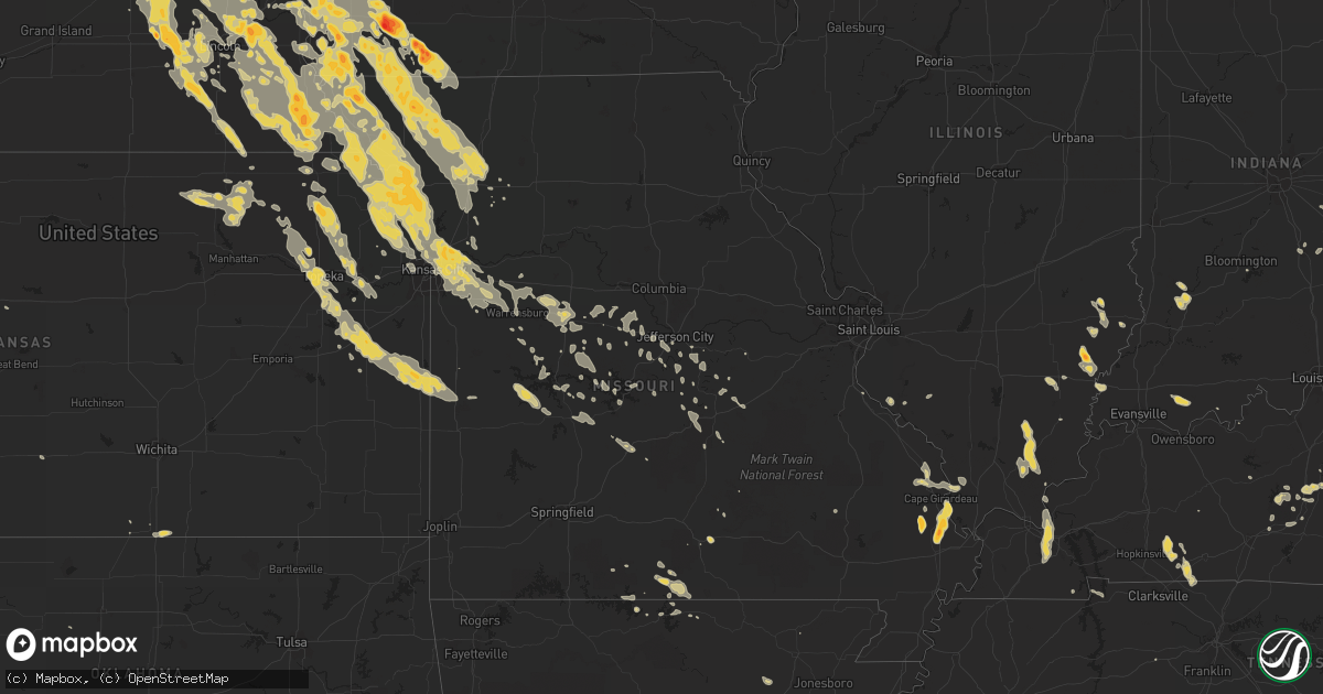 Hail map on August 18, 2011