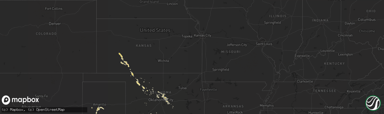 Hail map in Alabama on August 18, 2012