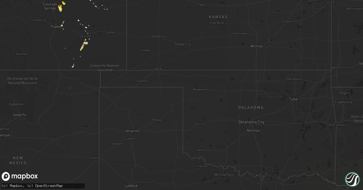 Hail map on August 18, 2013