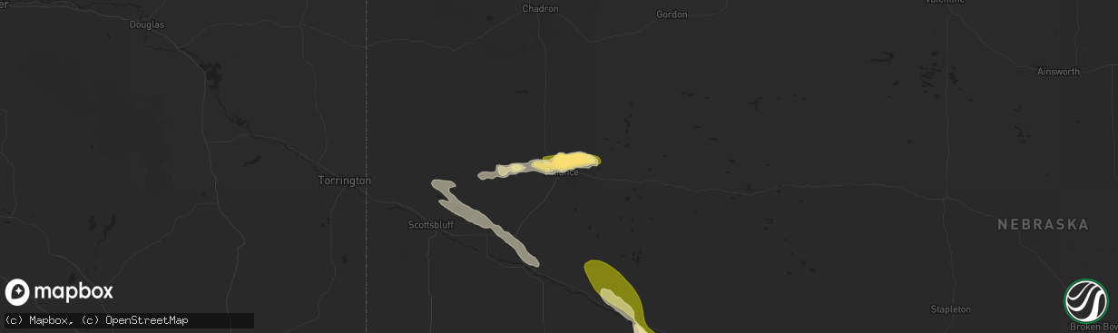 Hail map in Alliance, NE on August 18, 2014