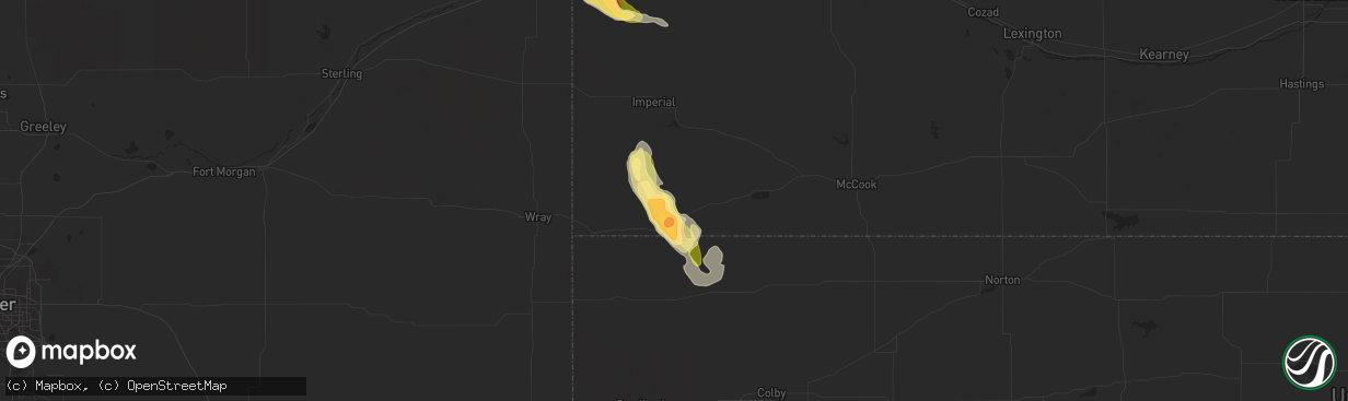 Hail map in Benkelman, NE on August 18, 2014