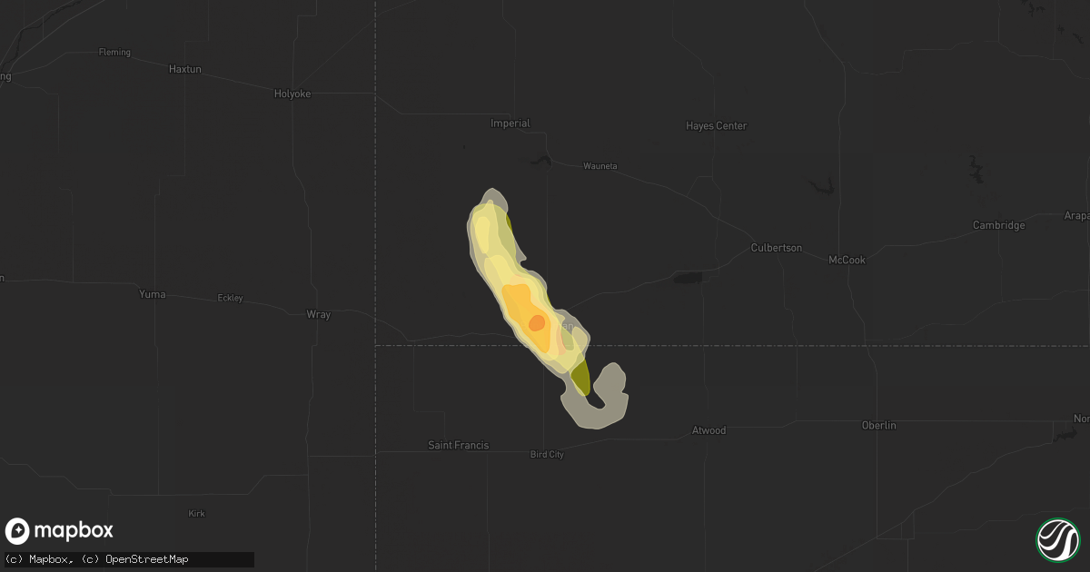 Hail map in Benkelman, NE on August 18, 2014
