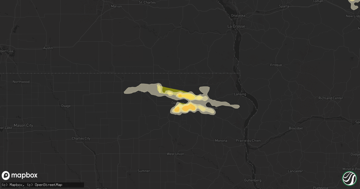 Hail map in Decorah, IA on August 18, 2014