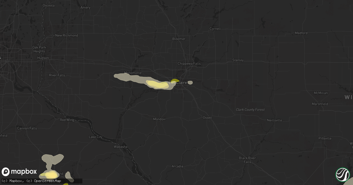 Hail map in Eau Claire, WI on August 18, 2014