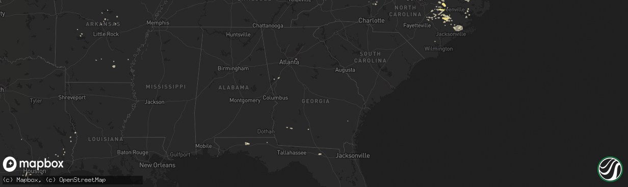 Hail map in Georgia on August 18, 2014