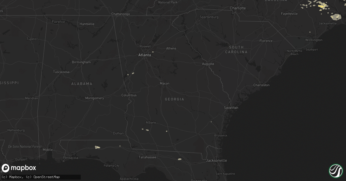 Hail map in Georgia on August 18, 2014