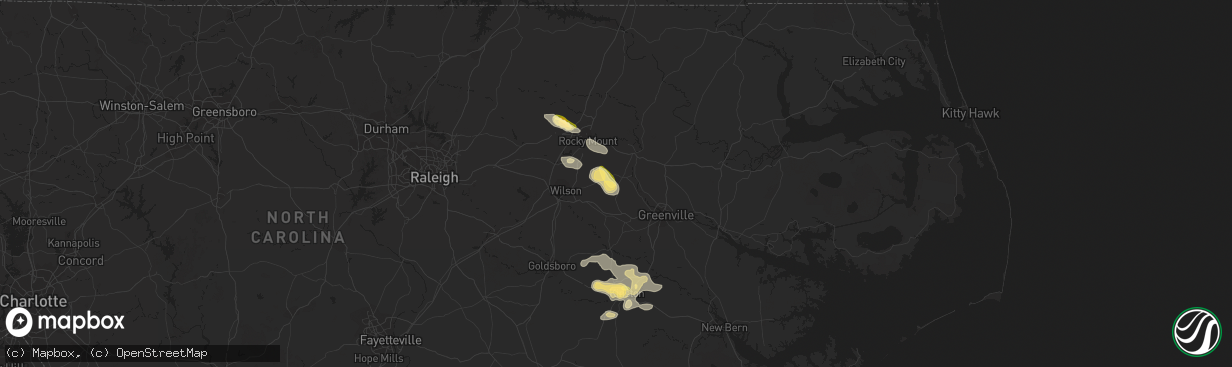 Hail map in Macclesfield, NC on August 18, 2014