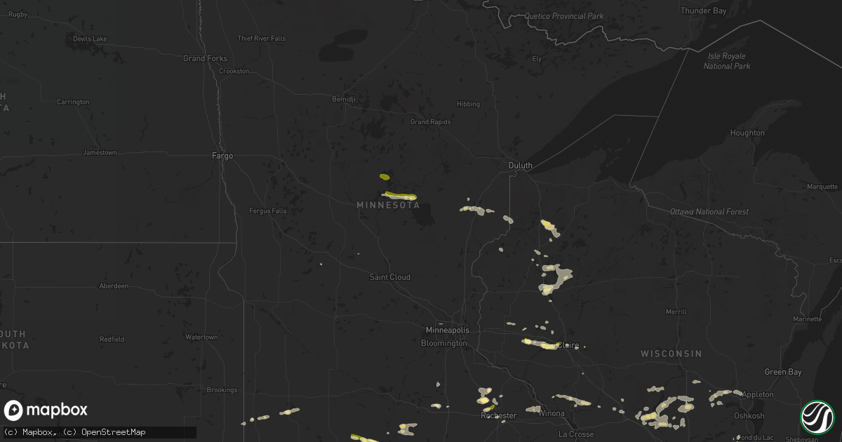 Hail map in Minnesota on August 18, 2014