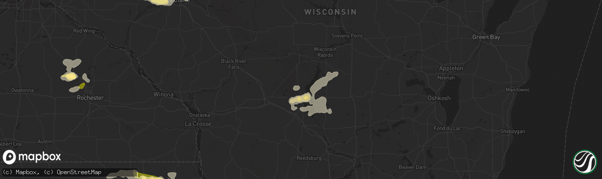 Hail map in Necedah, WI on August 18, 2014