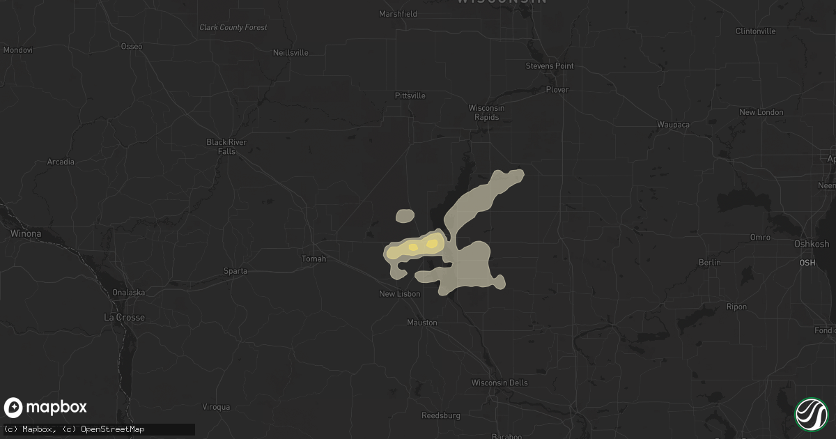 Hail map in Necedah, WI on August 18, 2014
