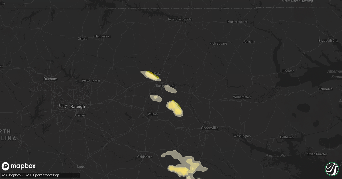 Hail map in Rocky Mount, NC on August 18, 2014