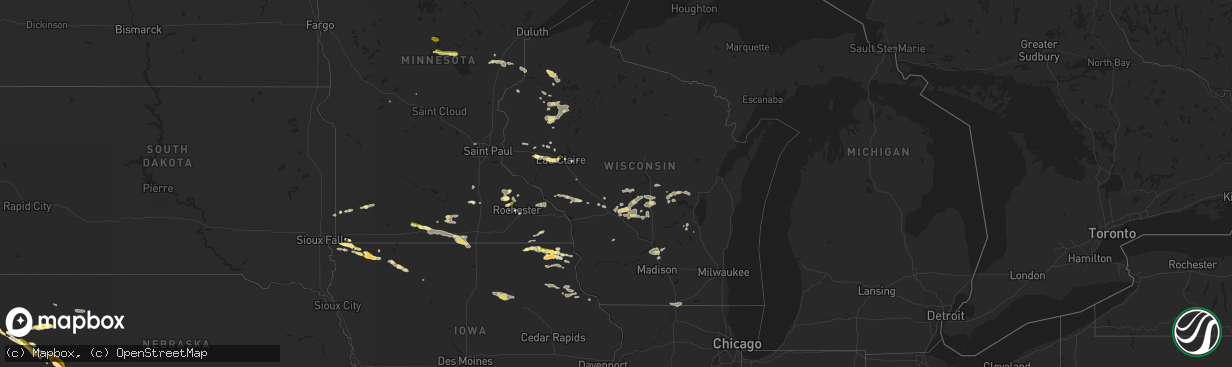 Hail map in Wisconsin on August 18, 2014