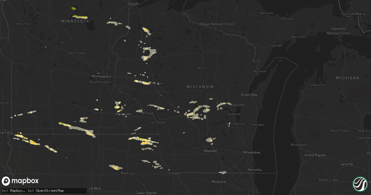Hail map in Wisconsin on August 18, 2014