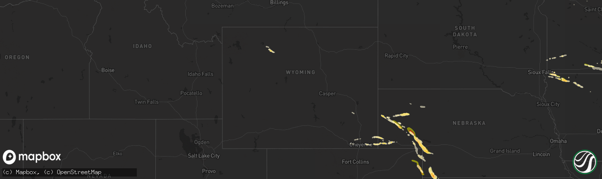 Hail map in Wyoming on August 18, 2014