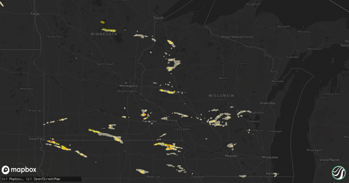 Hail map on August 18, 2014