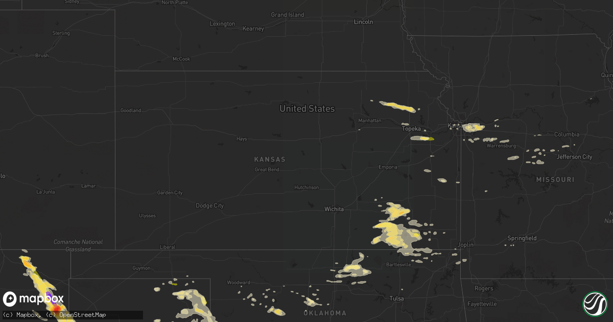 Hail map in Kansas on August 18, 2015