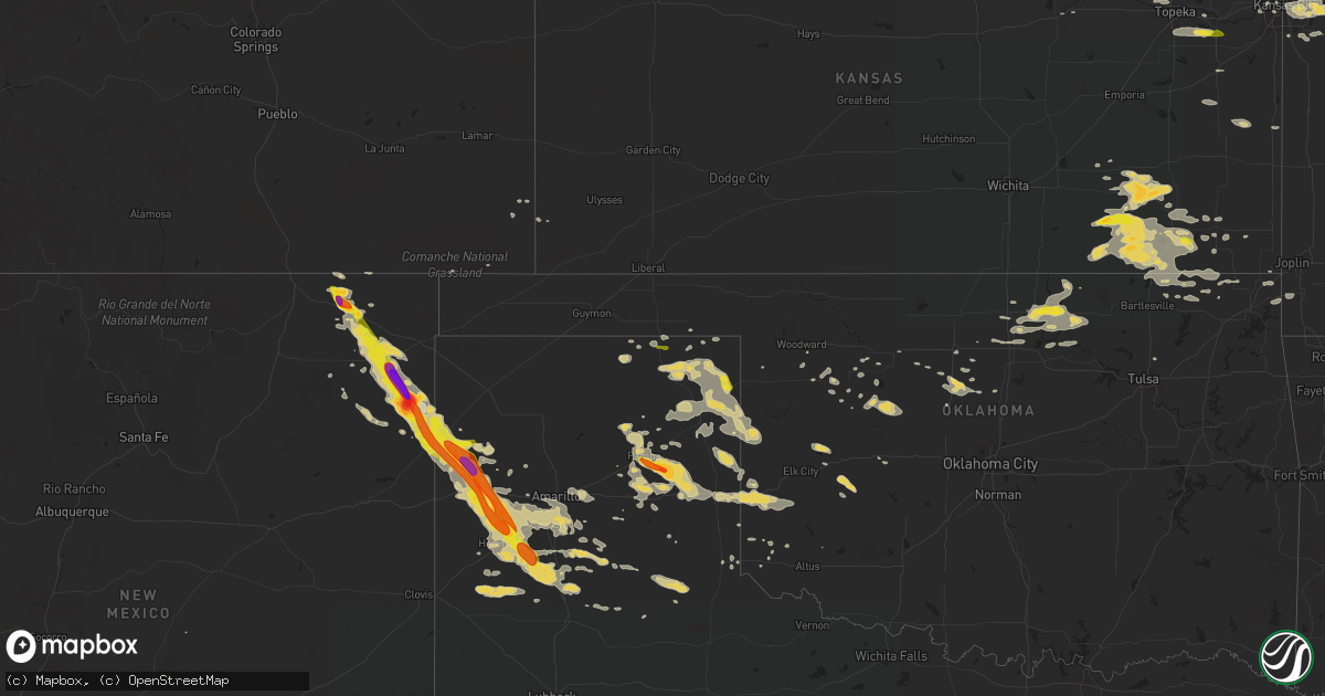 Hail map on August 18, 2015