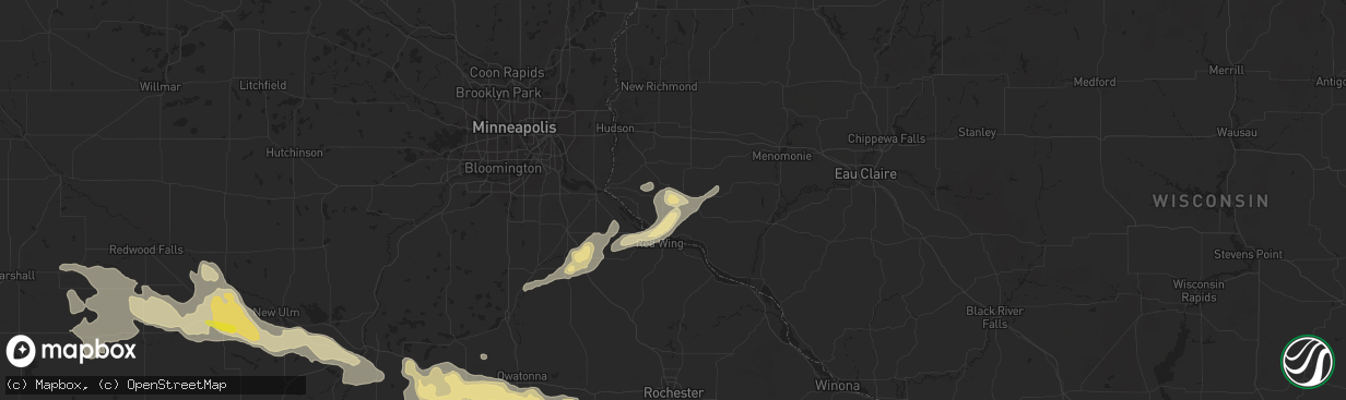 Hail map in Ellsworth, WI on August 18, 2016