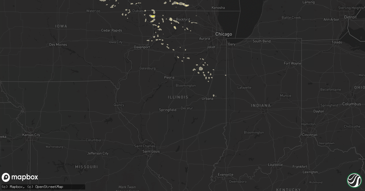 Hail map in Illinois on August 18, 2016