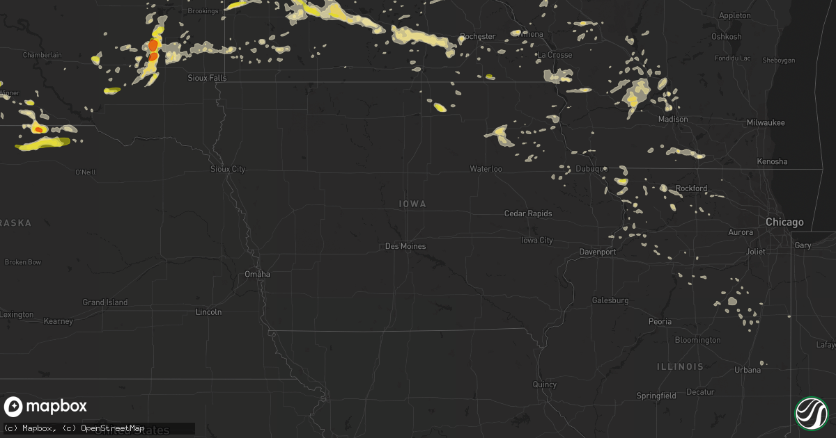Hail map in Iowa on August 18, 2016