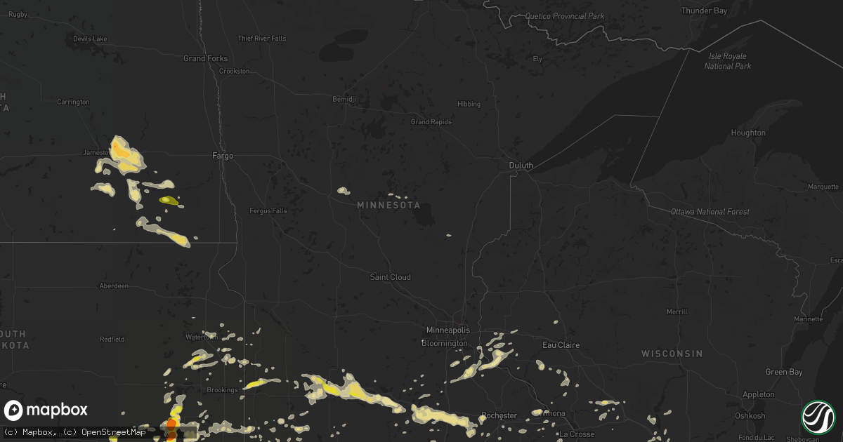 Hail map in Minnesota on August 18, 2016