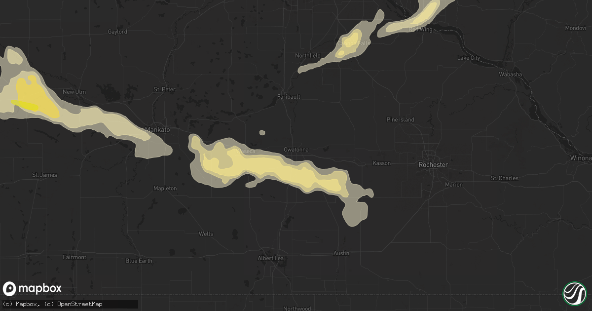 Hail map in Owatonna, MN on August 18, 2016