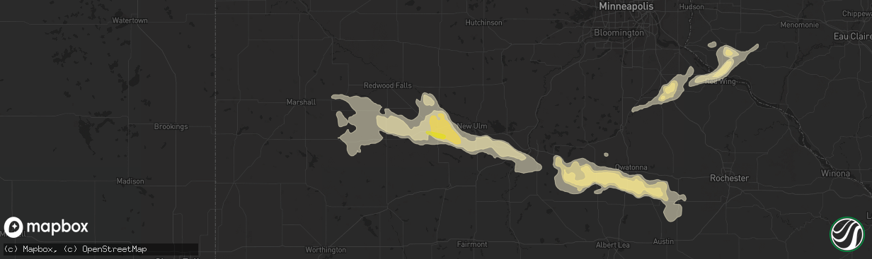 Hail map in Sleepy Eye, MN on August 18, 2016