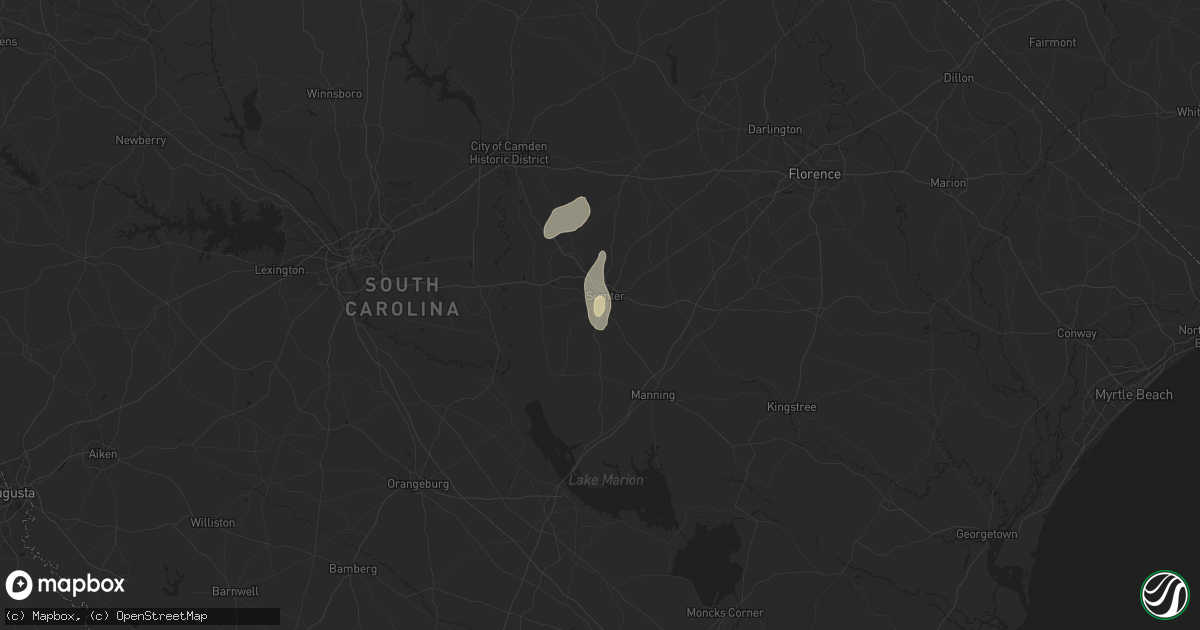 Hail map in Sumter, SC on August 18, 2016