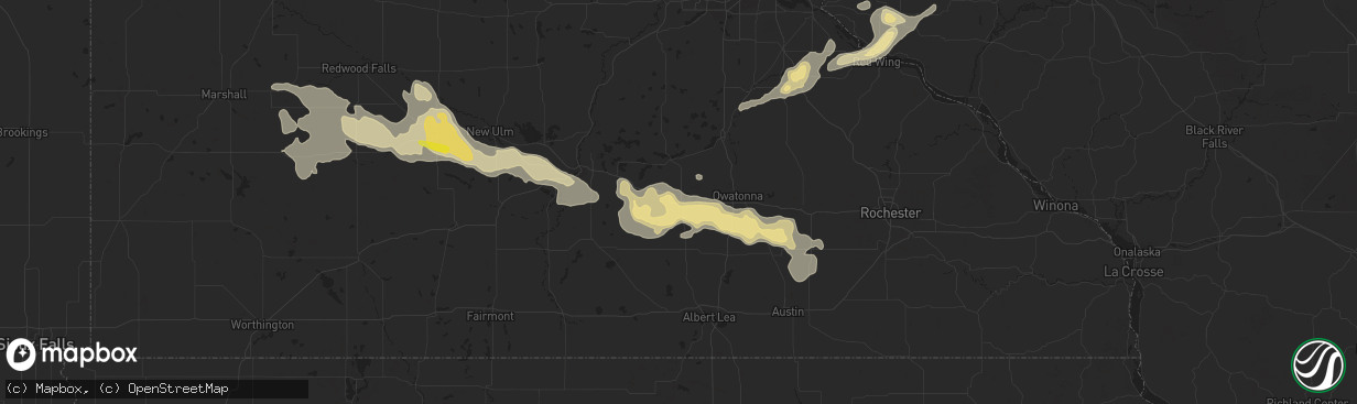 Hail map in Waseca, MN on August 18, 2016