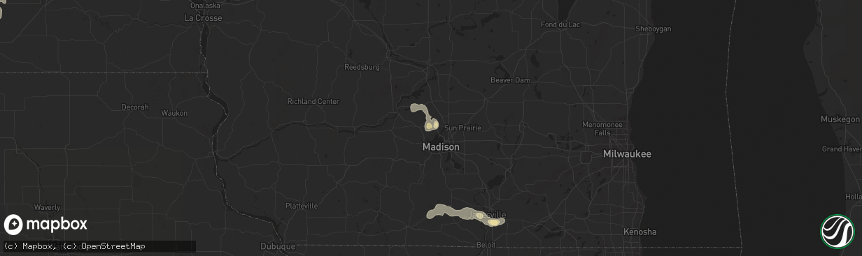 Hail map in Waunakee, WI on August 18, 2016