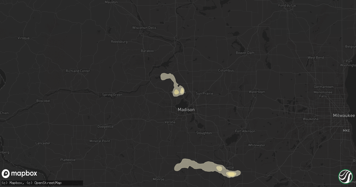 Hail map in Waunakee, WI on August 18, 2016