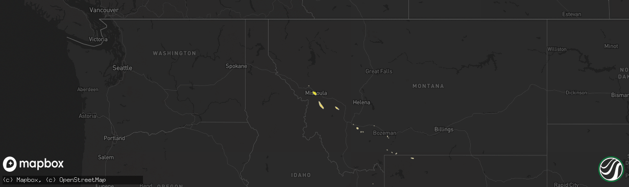 Hail map on August 18, 2016