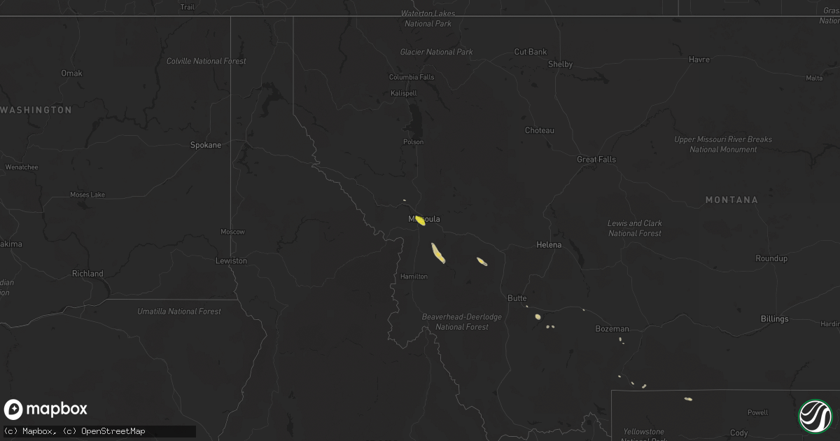 Hail map on August 18, 2016