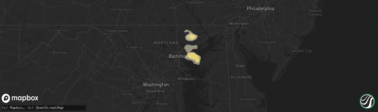 Hail map in Essex, MD on August 18, 2017