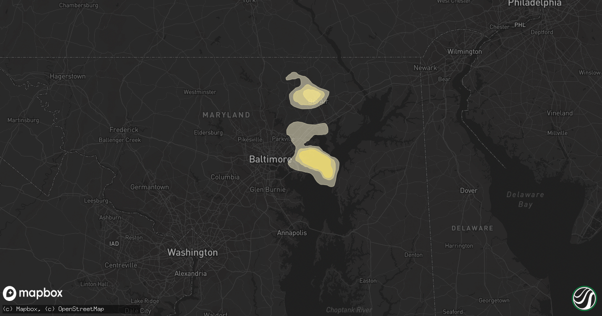 Hail map in Essex, MD on August 18, 2017
