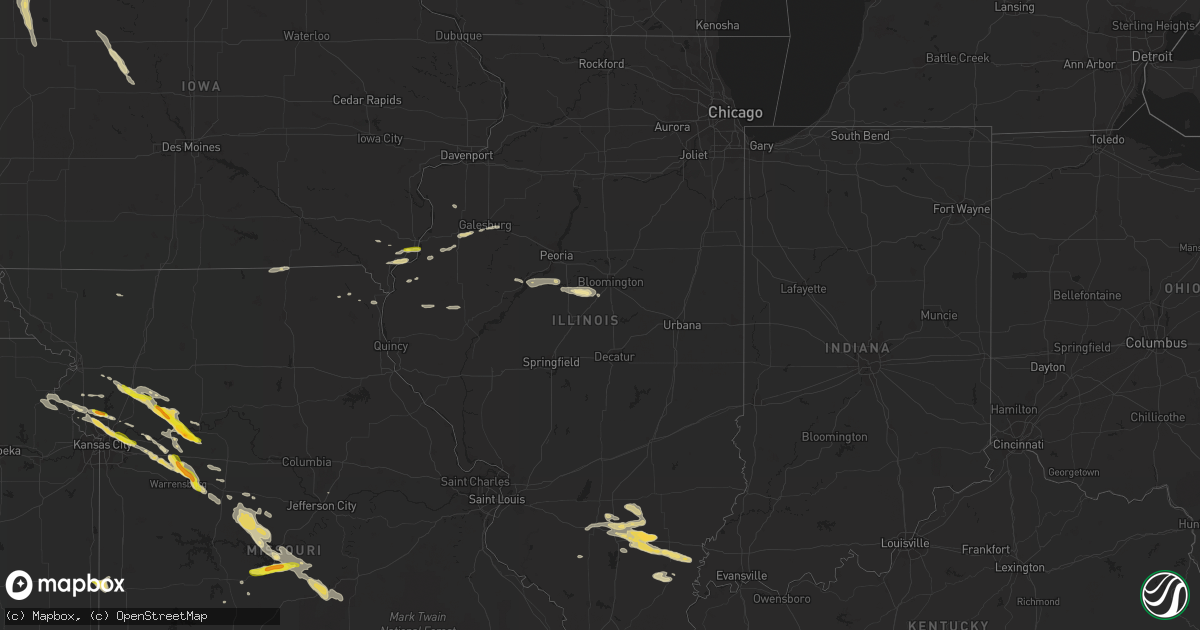Hail map in Illinois on August 18, 2017