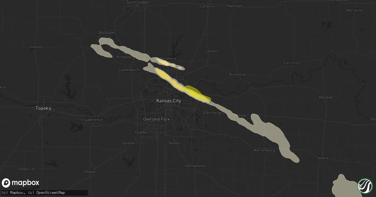 Hail map in Independence, MO on August 18, 2017
