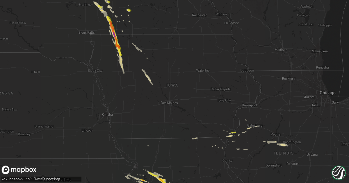 Hail map in Iowa on August 18, 2017
