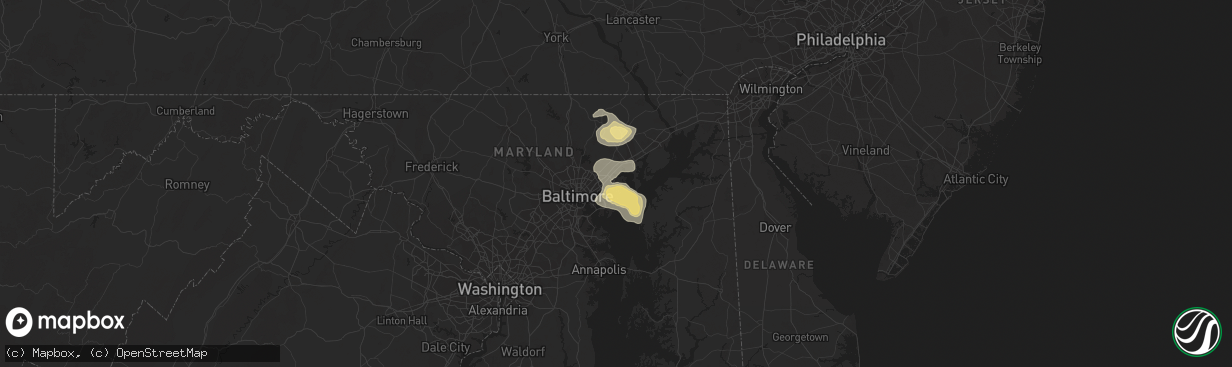 Hail map in Middle River, MD on August 18, 2017
