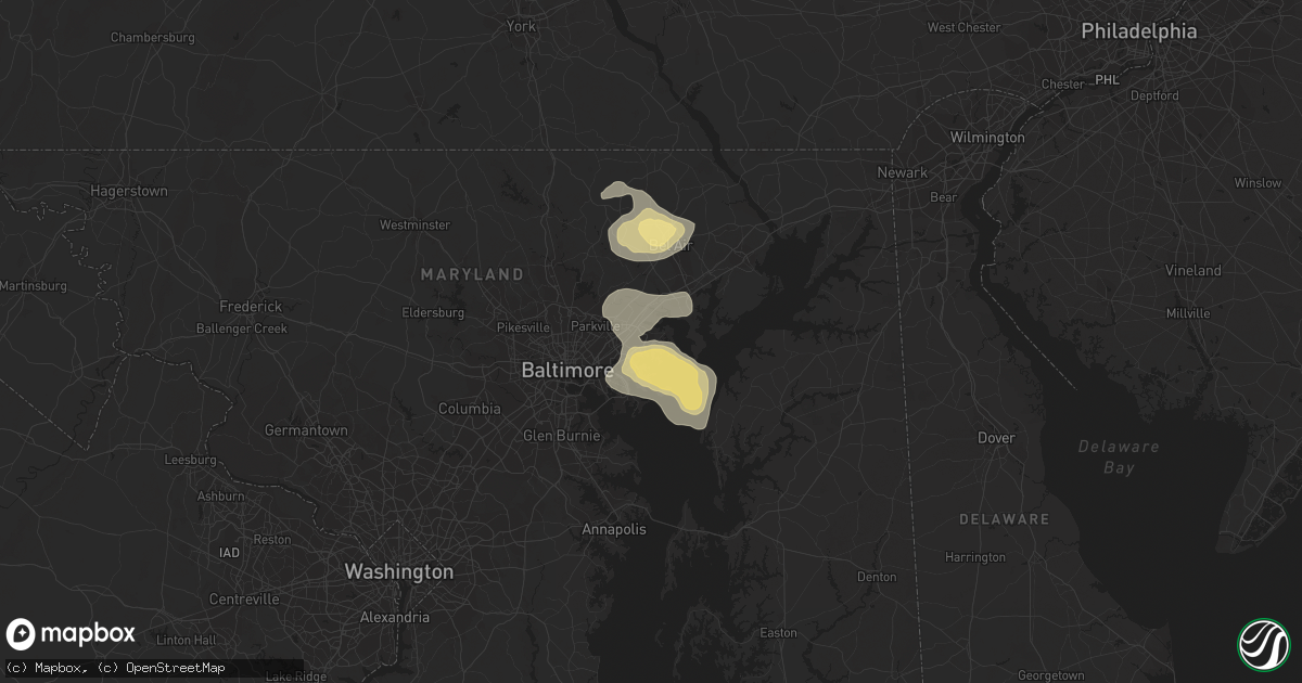 Hail map in Middle River, MD on August 18, 2017