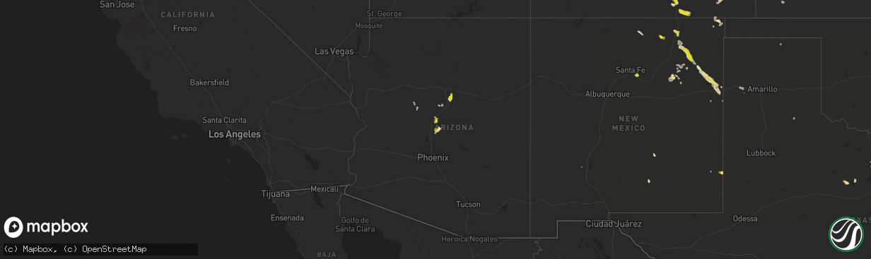 Hail map in Arizona on August 18, 2018